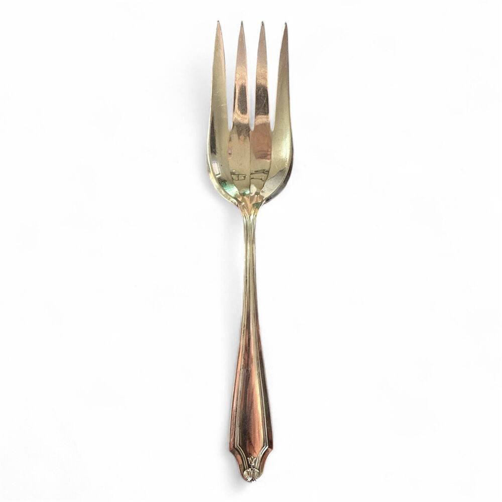 Rockford Silver Plate Co Emerson Pattern Cold Cut Fork 1915 7" Vintage Flatware